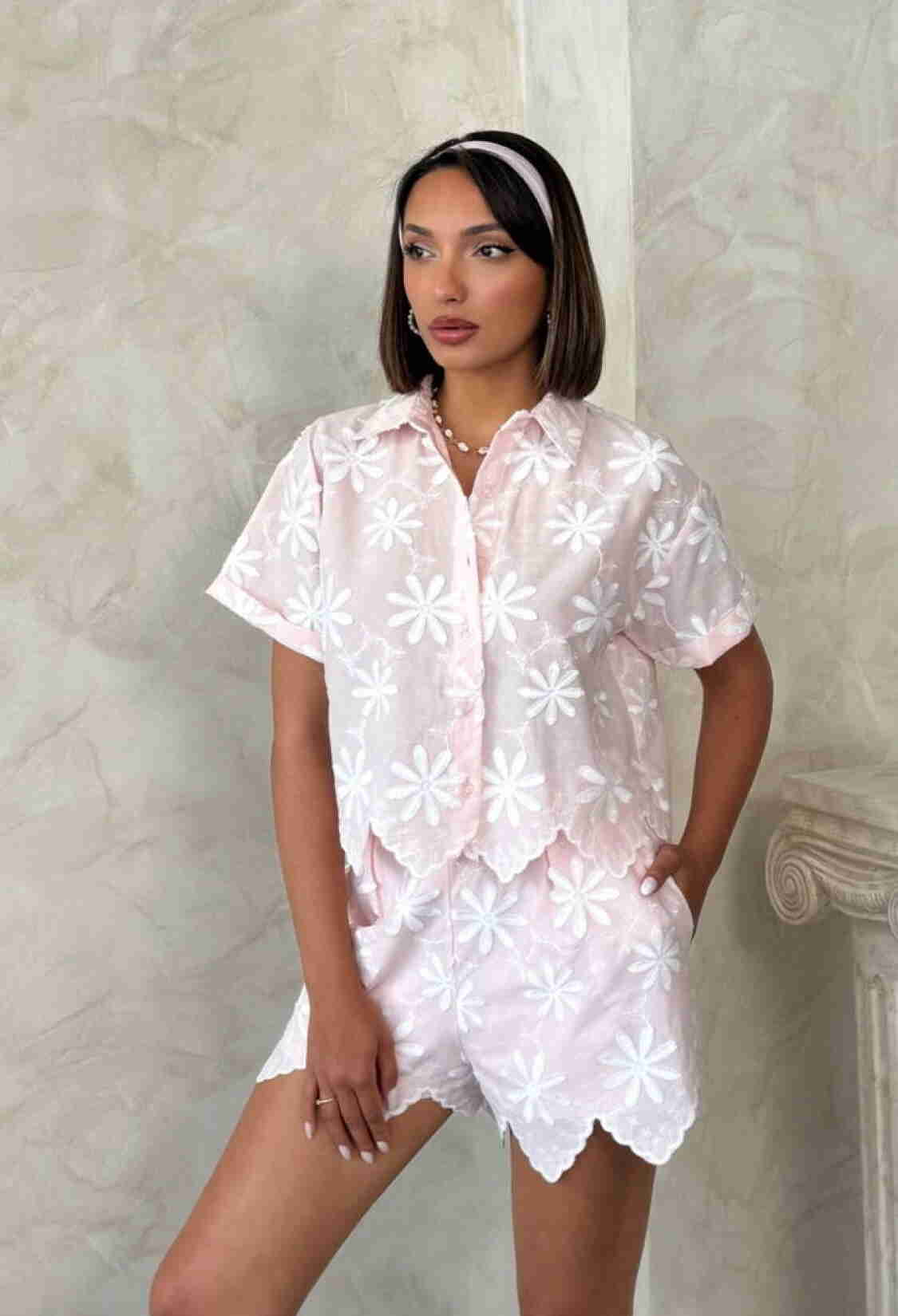 Casual Floral Buttoned Shirt With Notched Neck - Brand: Topshow - Women & Kids, Baby Clothes Wholesale - TheBS Women