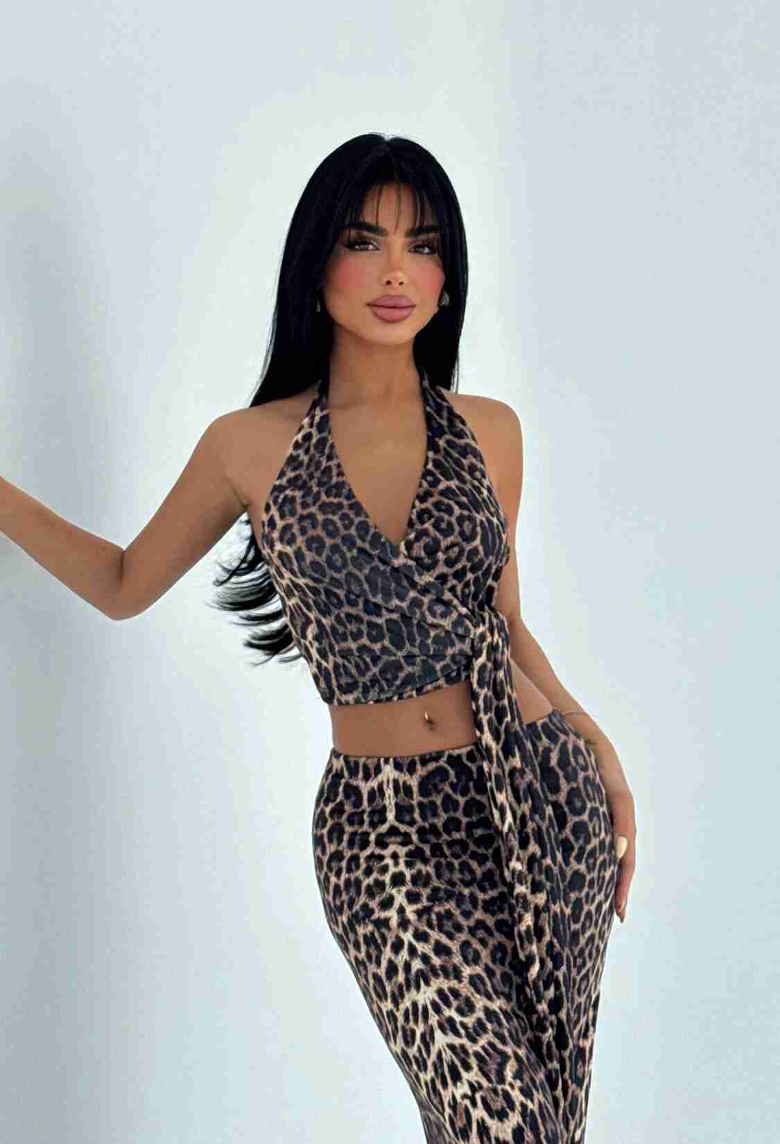 Brown Sexy Casual Leopard Print Set - Brand: EYYO ATELIER - Women & Kids, Baby Clothes Wholesale - TheBS Women