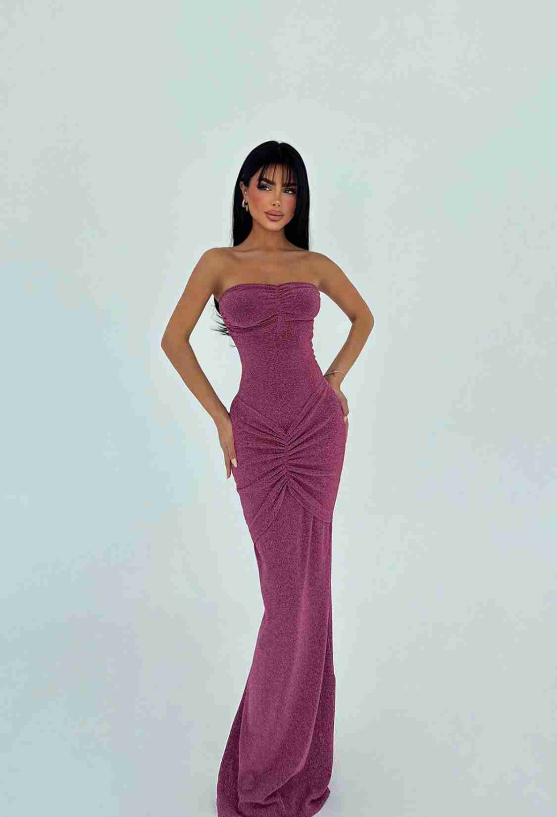Fuchsia Strapless Sleeveless Bodycon Dress - Brand: EYYO ATELIER - Women & Kids, Baby Clothes Wholesale - TheBS Women