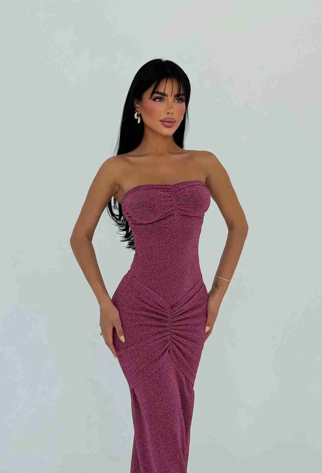 Fuchsia Strapless Sleeveless Bodycon Dress - Brand: EYYO ATELIER - Women & Kids, Baby Clothes Wholesale - TheBS Women