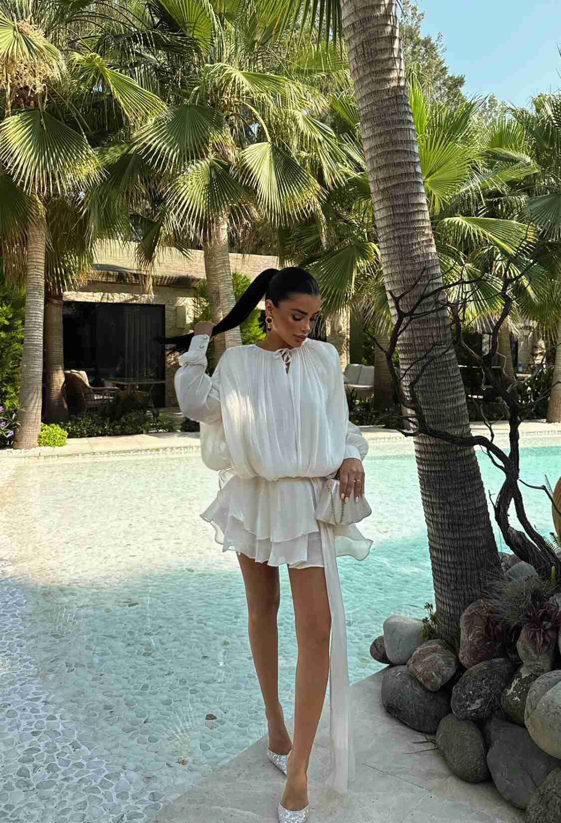 Elegant Babydoll Dress With Long Sleeves - Brand: EYYO ATELIER - Women & Kids, Baby Clothes Wholesale - TheBS Women