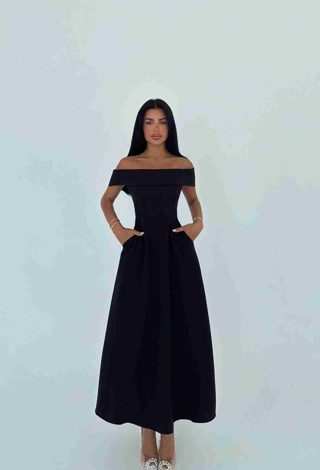 ElegantA-Line Dress Off Shoulder Neck - Brand: EYYO ATELIER - Women & Kids, Baby Clothes Wholesale - TheBS Women