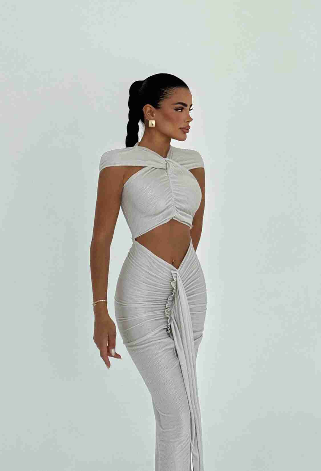 Silver Elegant Glam Formal Dress - Brand: EYYO ATELIER - Women & Kids, Baby Clothes Wholesale - TheBS Women