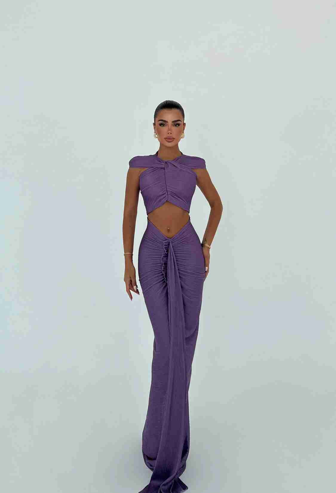 Off Shoulder Cut-Out Maxi Dress - Brand: EYYO ATELIER - Women & Kids, Baby Clothes Wholesale - TheBS Women