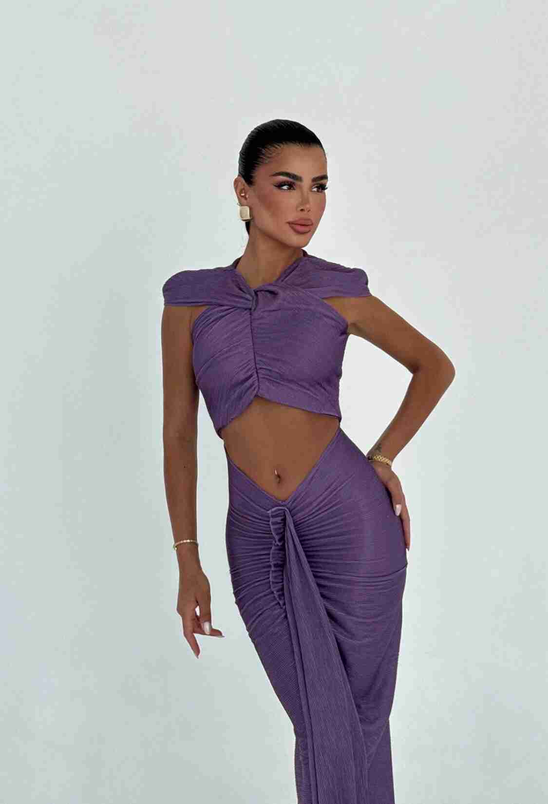 Off Shoulder Cut-Out Maxi Dress - Brand: EYYO ATELIER - Women & Kids, Baby Clothes Wholesale - TheBS Women
