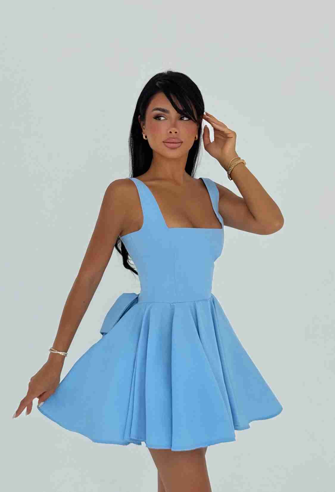 Skater Dress With Square Neck And Cap Sleeves - Brand: EYYO ATELIER - Women & Kids, Baby Clothes Wholesale - TheBS Women