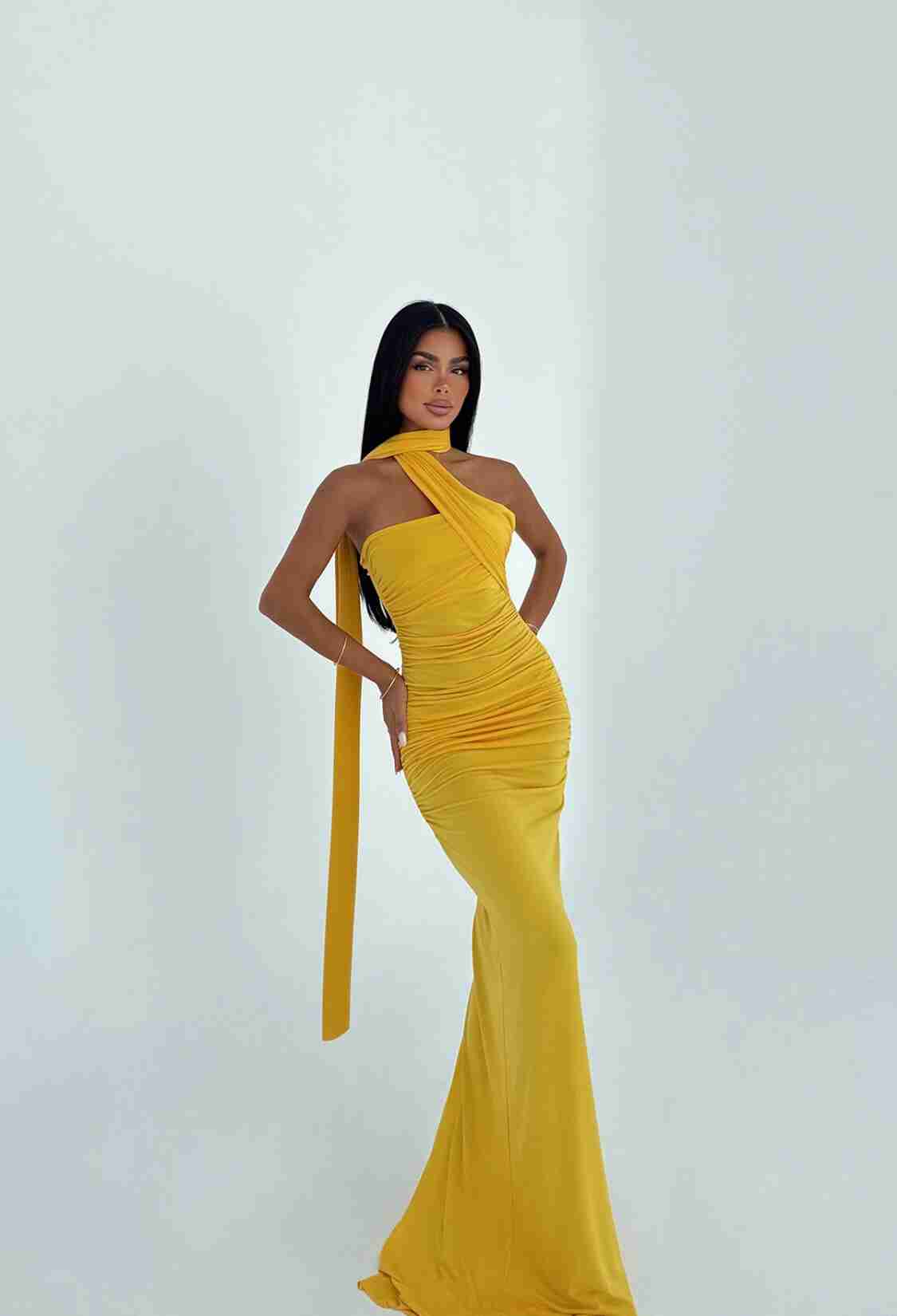 Bodycon Dress With One Shoulder Neck - Brand: EYYO ATELIER - Women & Kids, Baby Clothes Wholesale - TheBS Women