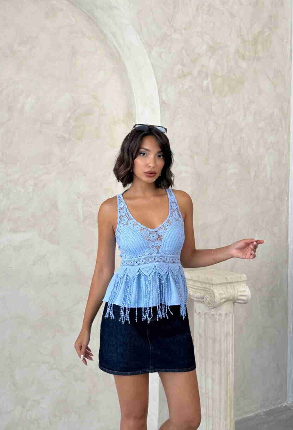 Sleeveless V-Neck Slim Fit Blouse - Brand: Topshow - Women & Kids, Baby Clothes Wholesale - TheBS Women