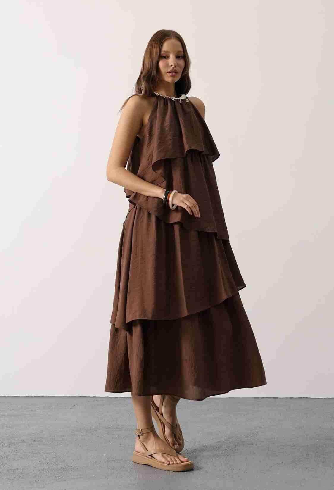 Boho Maxi Halter Neck Dress - Brand: Reyon - Women & Kids, Baby Clothes Wholesale - TheBS Women