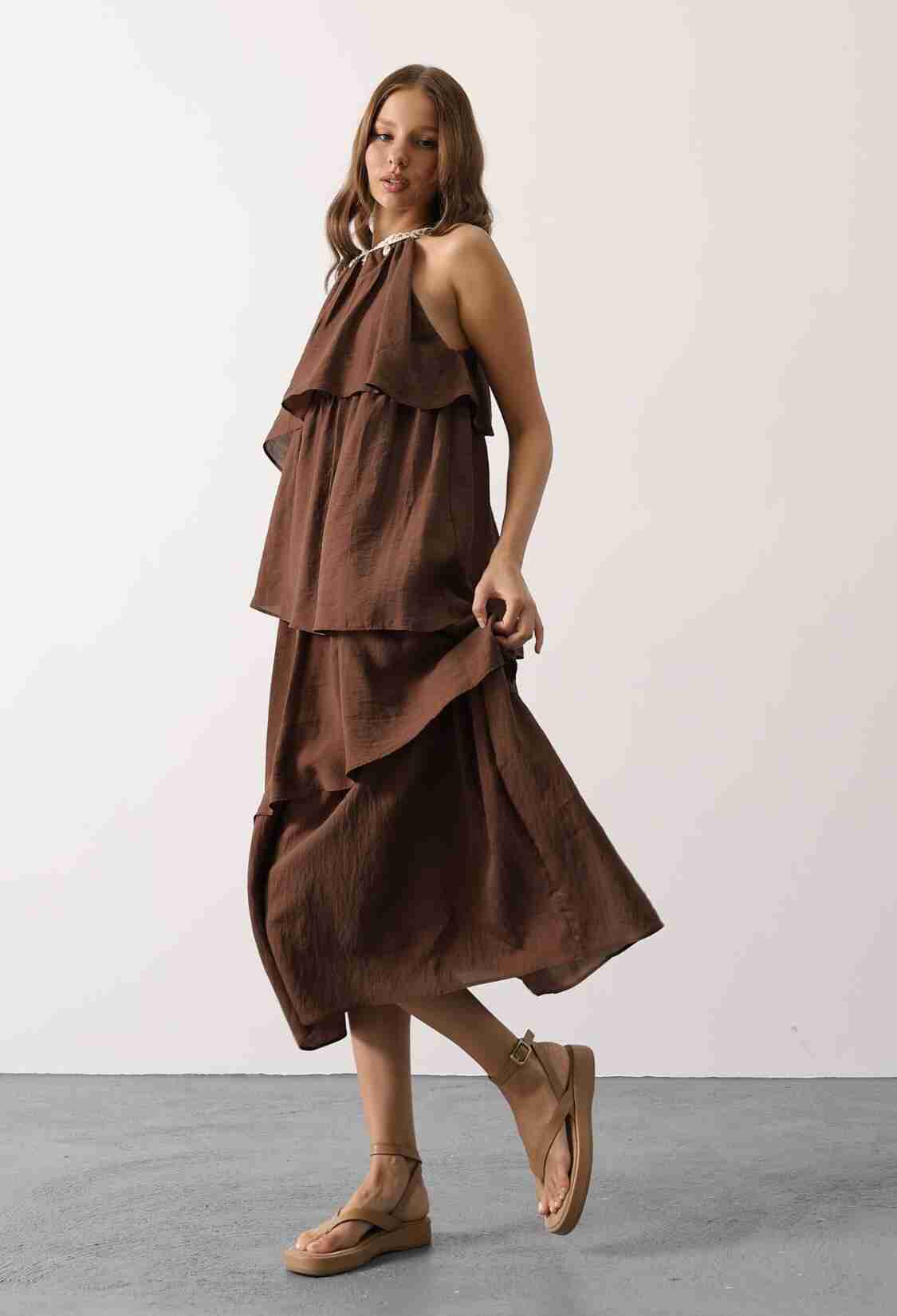 Boho Maxi Halter Neck Dress - Brand: Reyon - Women & Kids, Baby Clothes Wholesale - TheBS Women