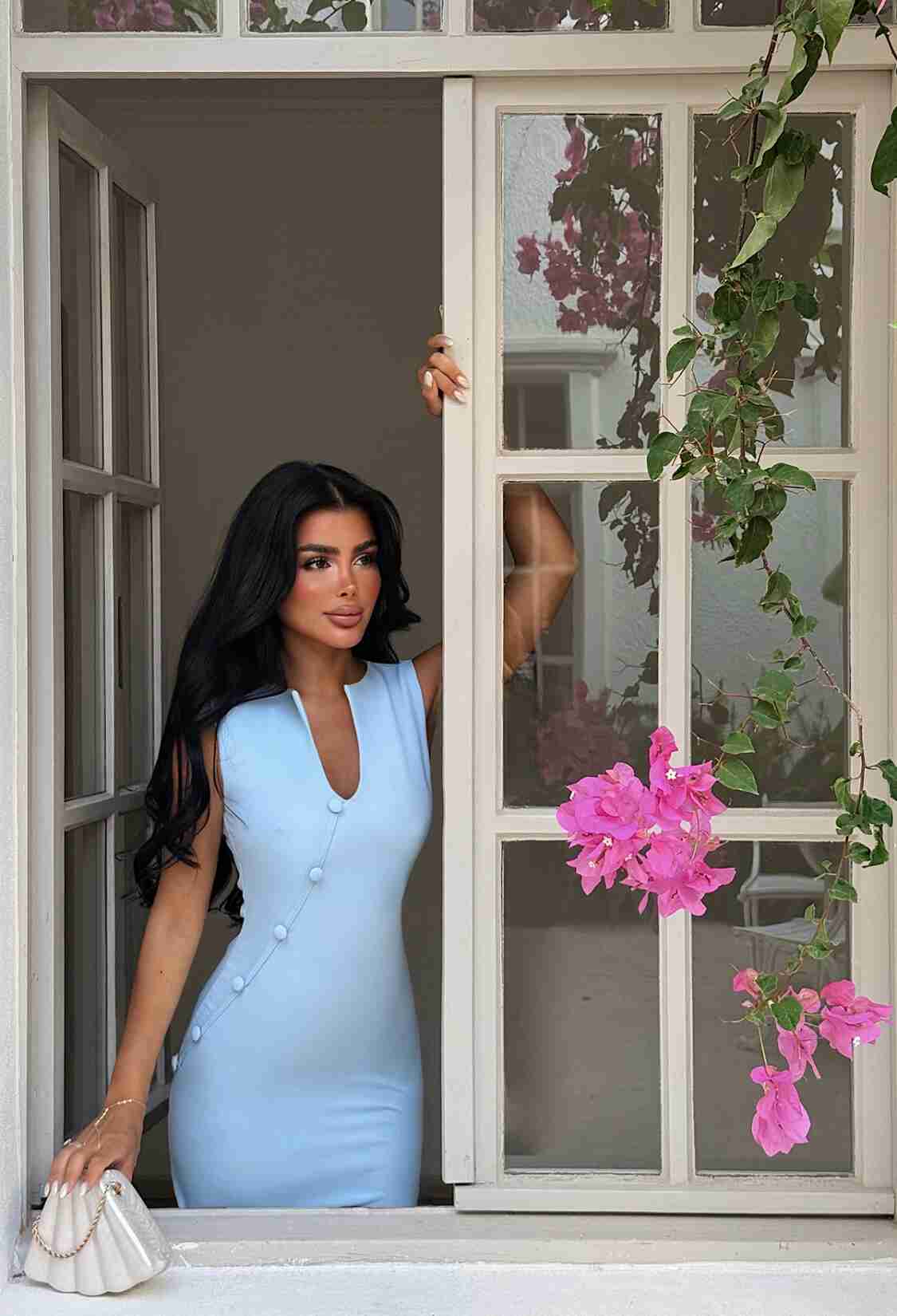 ElegantBodycon Dress With V-Neck - Brand: EYYO ATELIER - Women & Kids, Baby Clothes Wholesale - TheBS Women