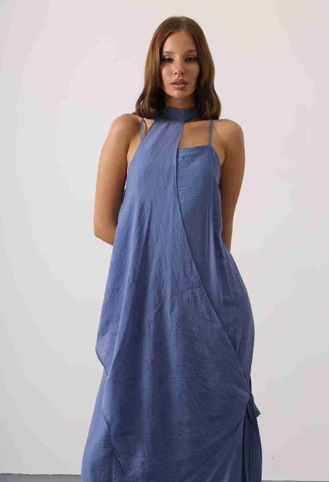 Blue Casual Elegant Boho Sexy Formal Slip Dress - Brand: Reyon - Women & Kids, Baby Clothes Wholesale - TheBS Women