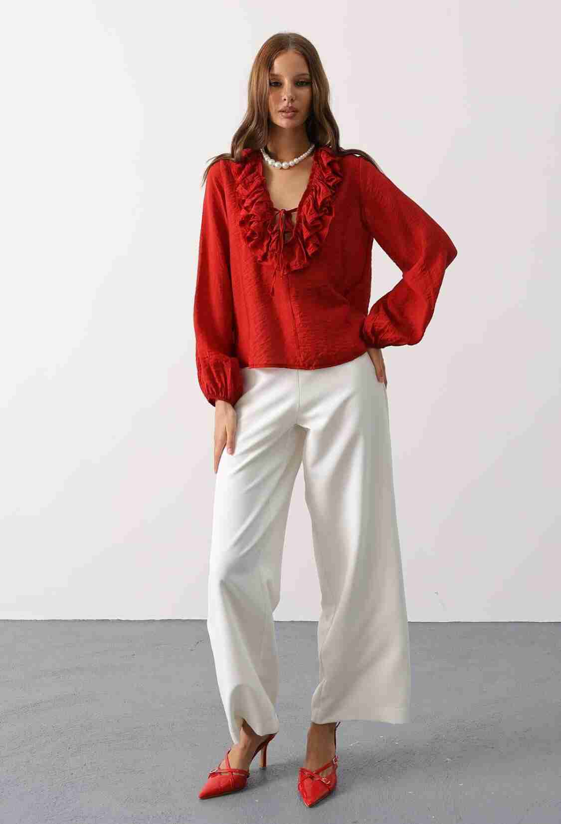 ElegantBlouse With Ballon Sleeves - Brand: Reyon - Women & Kids, Baby Clothes Wholesale - TheBS Women