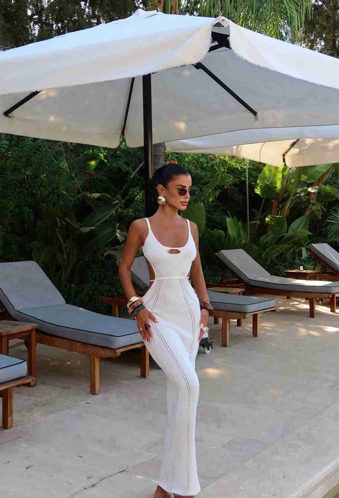 Bodycon Maxi Dress With Cap Sleeves - Brand: EYYO ATELIER - Women & Kids, Baby Clothes Wholesale - TheBS Women