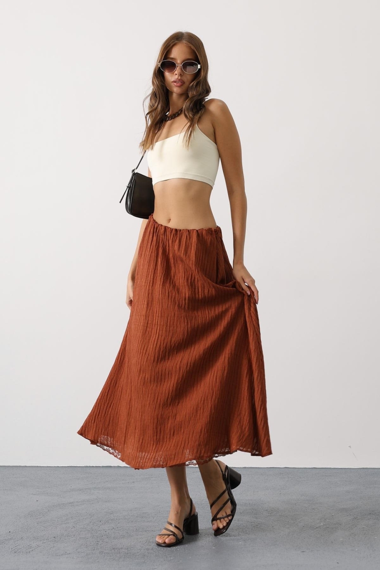Flared Maxi Skirt With Striped Pattern - Brand: Reyon - Women & Kids, Baby Clothes Wholesale - TheBS Women