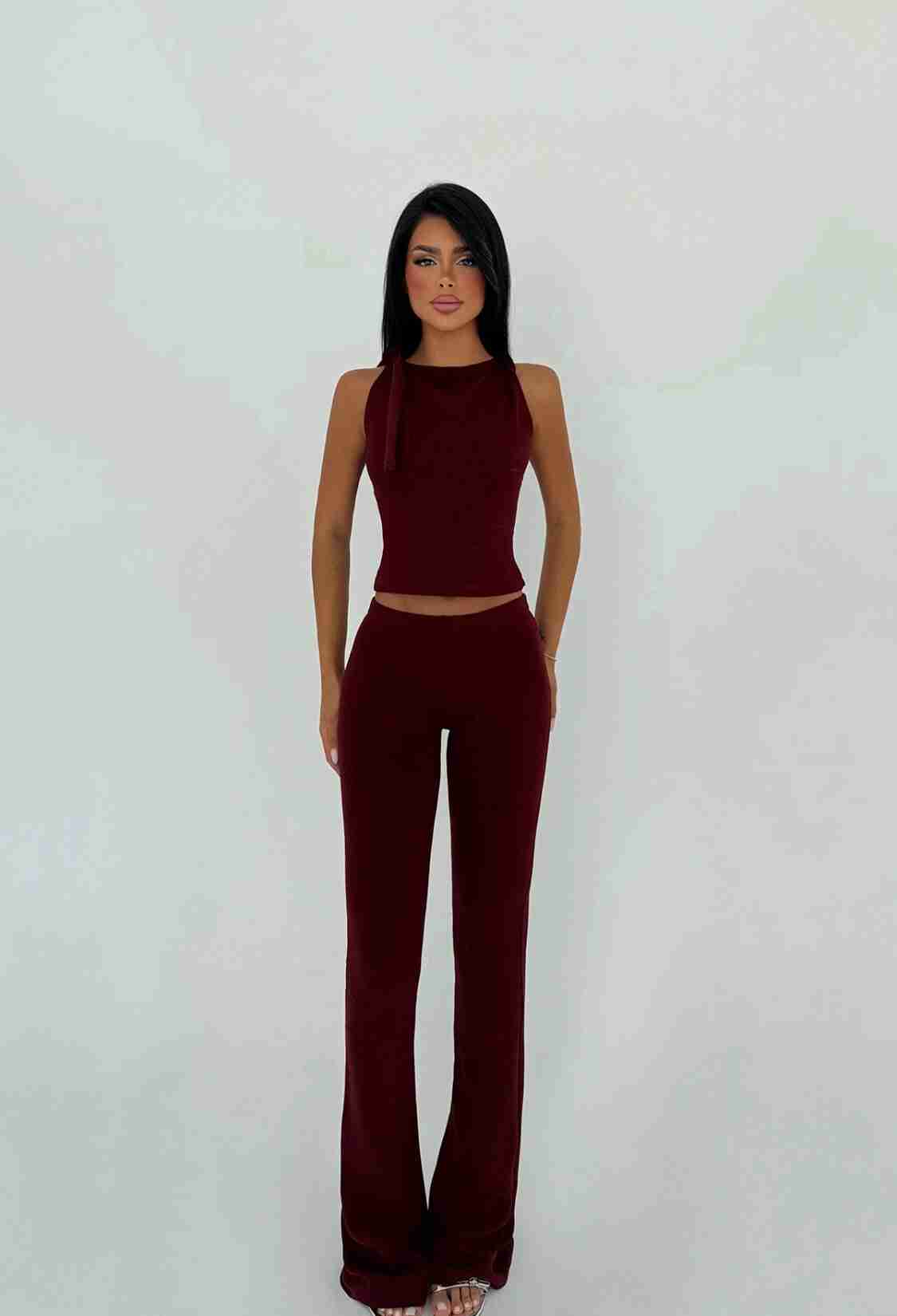 Claret Red Elegant Slim Fit Set - Brand: EYYO ATELIER - Women & Kids, Baby Clothes Wholesale - TheBS Women