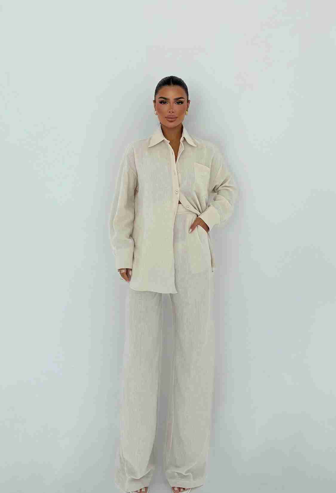 Beige Elegant Formal Suit - Brand: EYYO ATELIER - Women & Kids, Baby Clothes Wholesale - TheBS Women