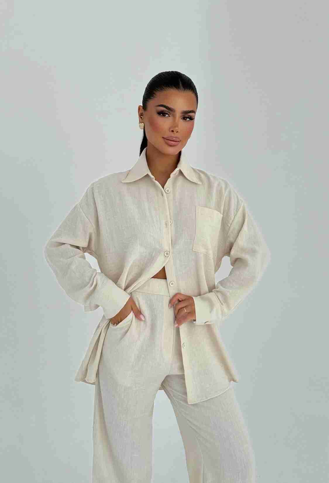 Beige Elegant Formal Suit - Brand: EYYO ATELIER - Women & Kids, Baby Clothes Wholesale - TheBS Women