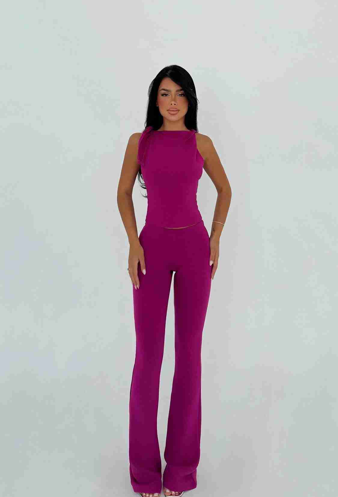 Fuchsia Elegant Slim Fit Set - Brand: EYYO ATELIER - Women & Kids, Baby Clothes Wholesale - TheBS Women