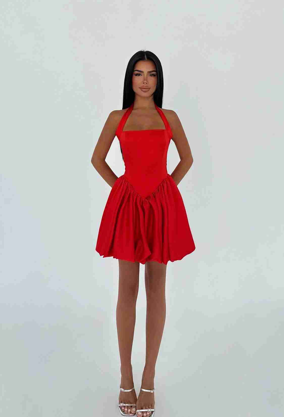 Fit And Flare Mini Dress With Halter Neck - Brand: EYYO ATELIER - Women & Kids, Baby Clothes Wholesale - TheBS Women