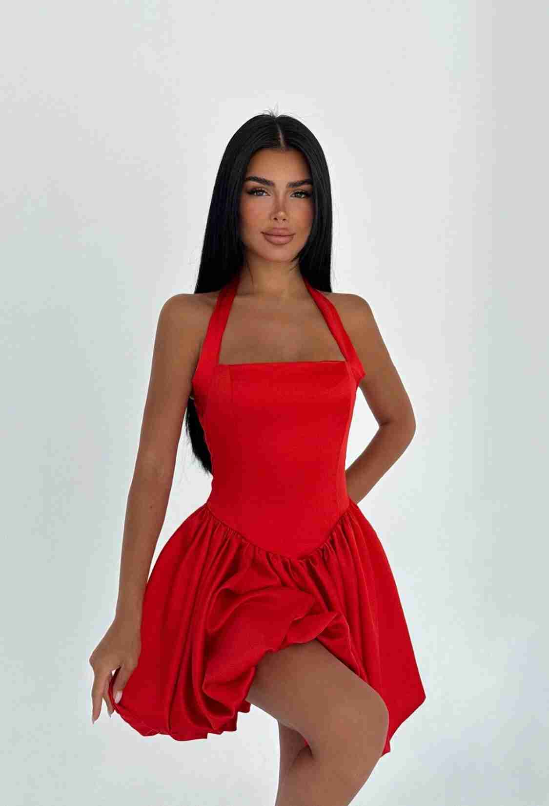 Fit And Flare Mini Dress With Halter Neck - Brand: EYYO ATELIER - Women & Kids, Baby Clothes Wholesale - TheBS Women