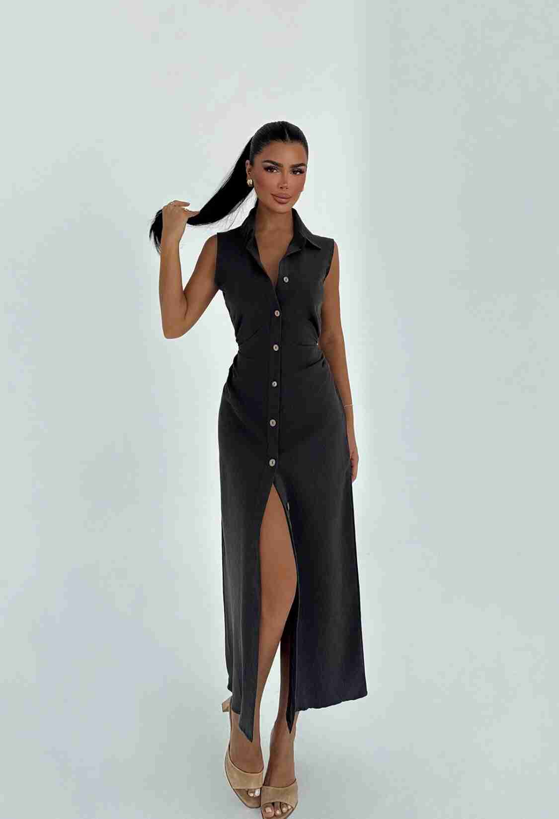 ElegantSleeveless Shirt Dress - Brand: EYYO ATELIER - Women & Kids, Baby Clothes Wholesale - TheBS Women