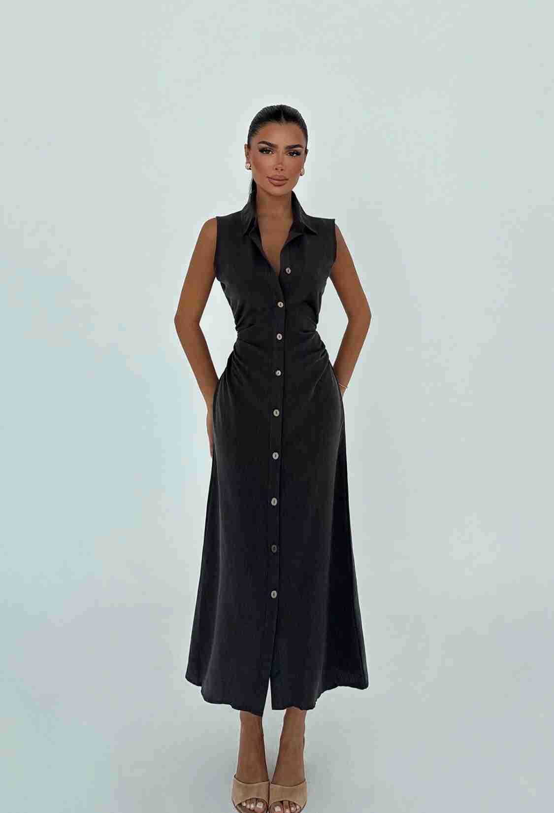 ElegantSleeveless Shirt Dress - Brand: EYYO ATELIER - Women & Kids, Baby Clothes Wholesale - TheBS Women