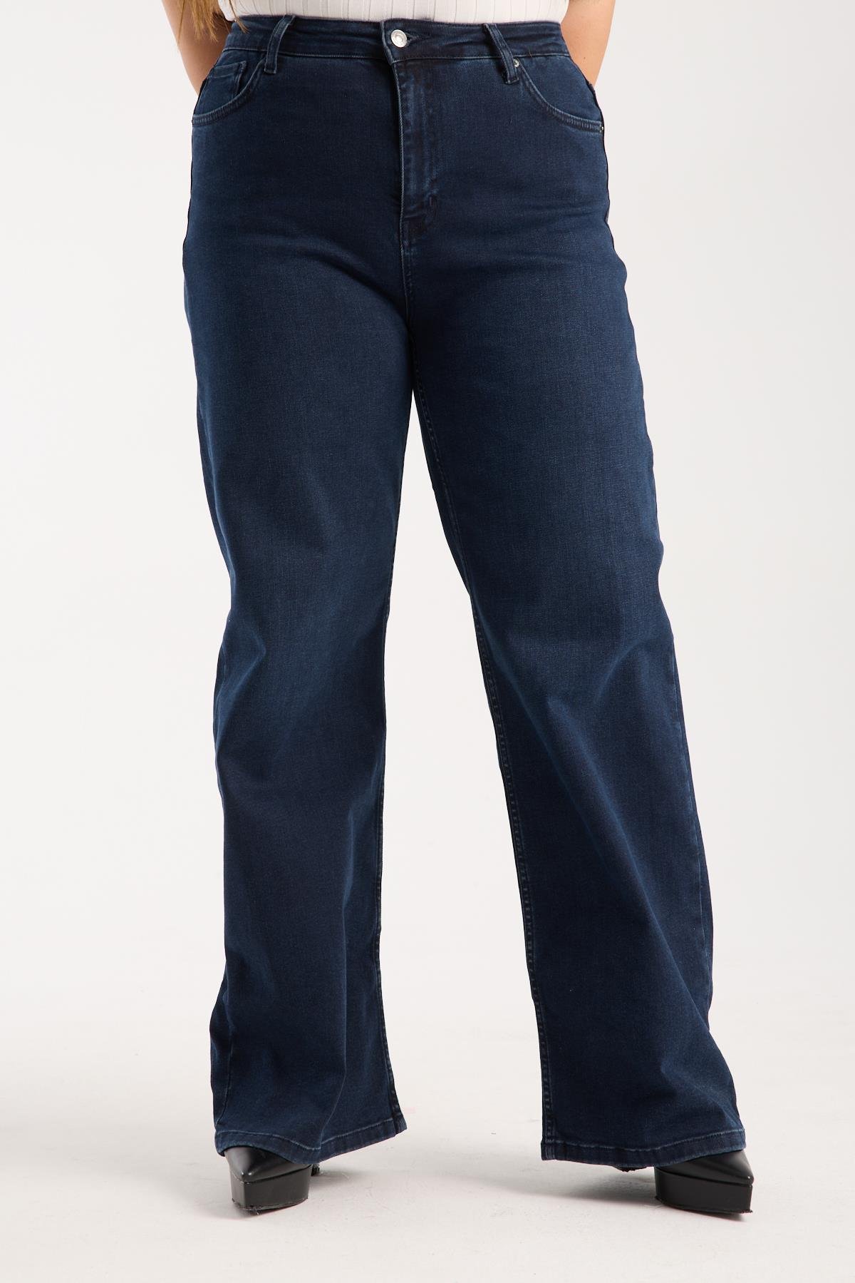 Blue Casual Plus Size Mom Jeans With Wide Leg - Brand: LACARINO - Women & Kids, Baby Clothes Wholesale - TheBS Women