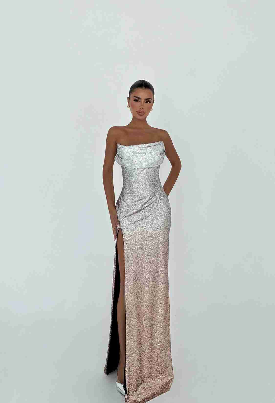 Strapless Sequined Bodycon Dress - Brand: EYYO ATELIER - Women & Kids, Baby Clothes Wholesale - TheBS Women