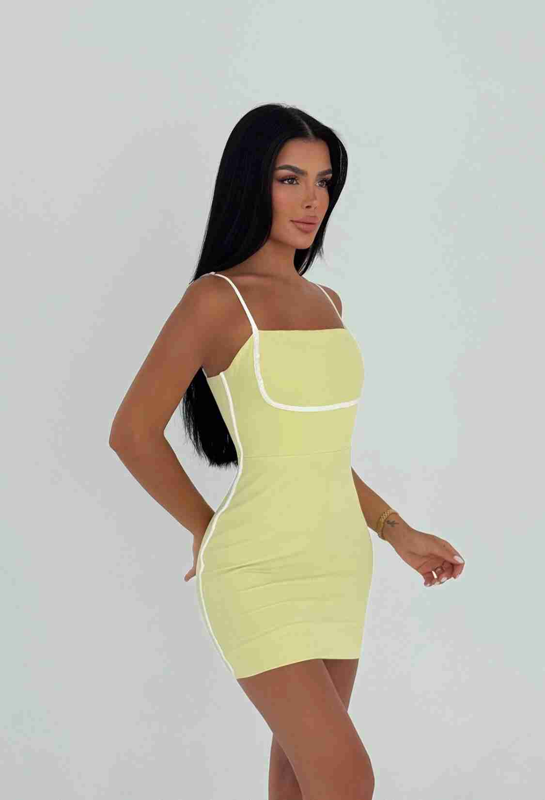 Sexy Bodycon Mini Dress With Square Neck - Brand: EYYO ATELIER - Women & Kids, Baby Clothes Wholesale - TheBS Women