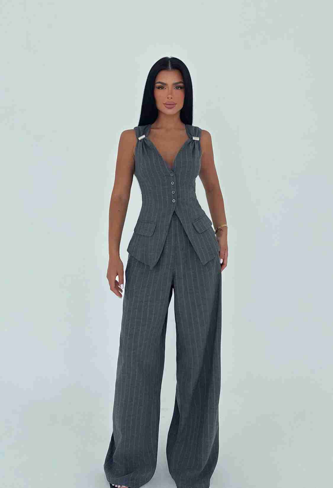 Elegant Formal Striped Suit - Brand: EYYO ATELIER - Women & Kids, Baby Clothes Wholesale - TheBS Women