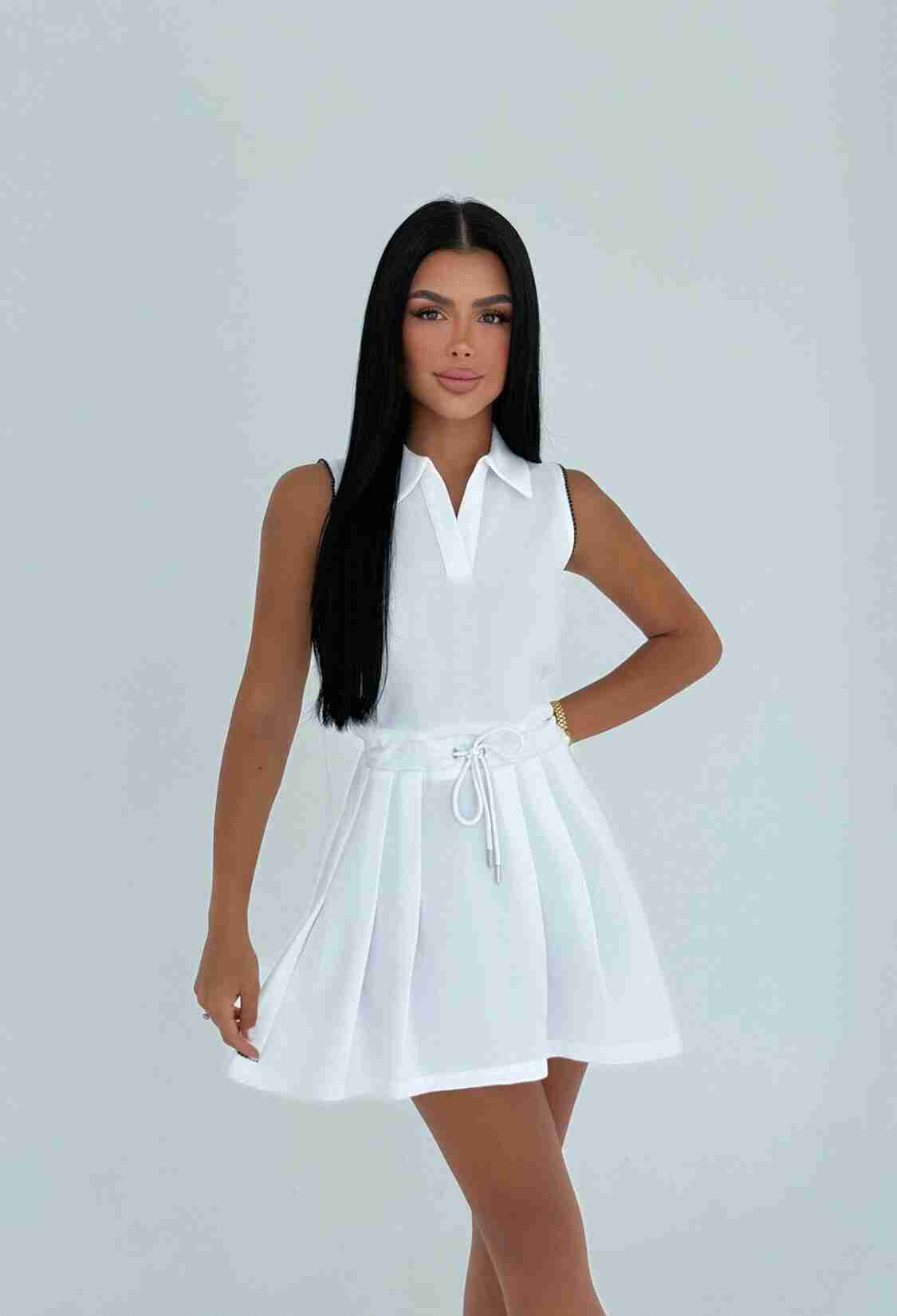 Skater Polo Neck Mini Dress With Cap Sleeves - Brand: EYYO ATELIER - Women & Kids, Baby Clothes Wholesale - TheBS Women