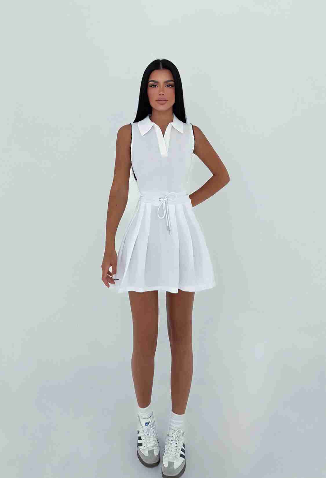 Skater Polo Neck Mini Dress With Cap Sleeves - Brand: EYYO ATELIER - Women & Kids, Baby Clothes Wholesale - TheBS Women