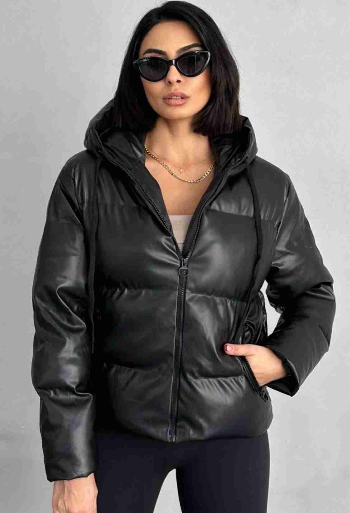 Black Puffer Jacket With Hooded Collar - Brand: My Jest Fashion - Women & Kids, Baby Clothes Wholesale - TheBS Women
