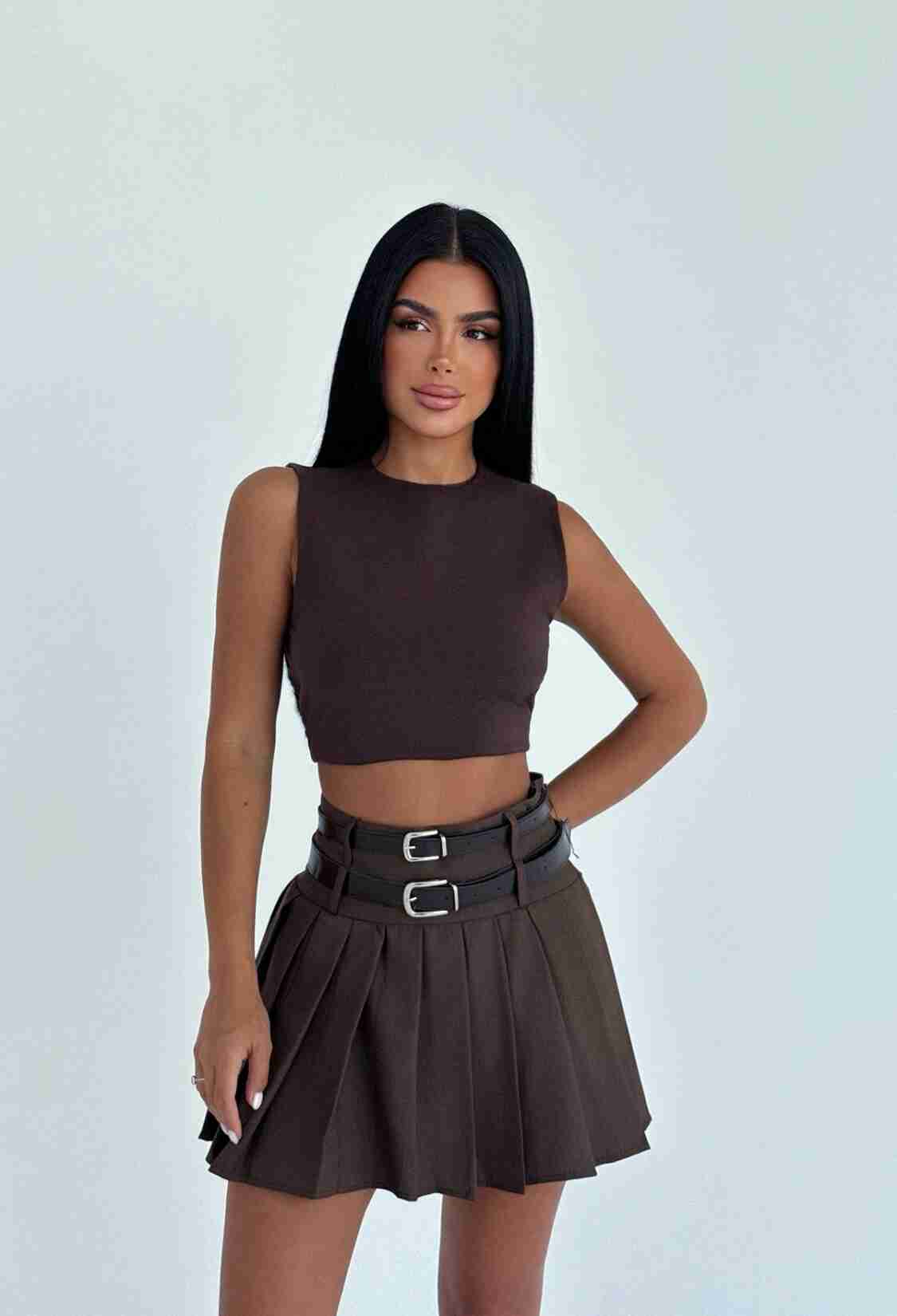 High Waist Pleated Mini Skirt - Brand: EYYO ATELIER - Women & Kids, Baby Clothes Wholesale - TheBS Women