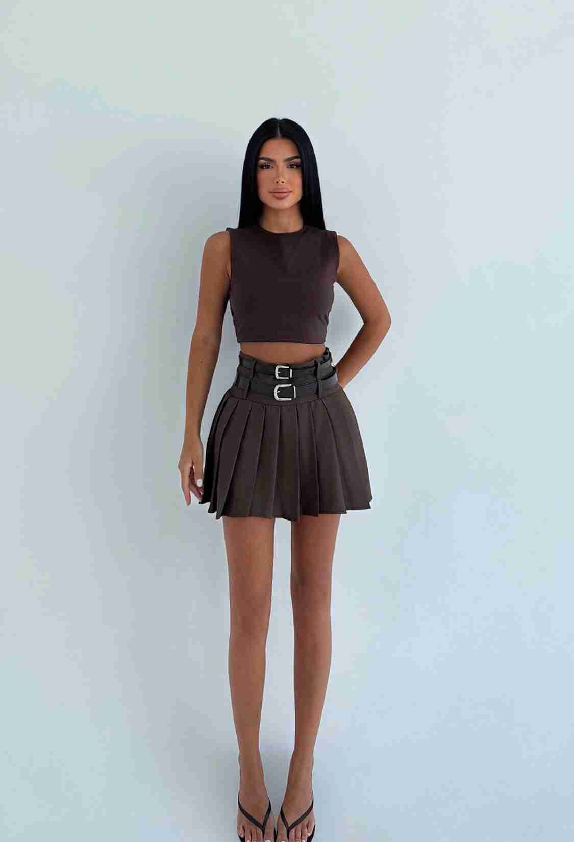 High Waist Pleated Mini Skirt - Brand: EYYO ATELIER - Women & Kids, Baby Clothes Wholesale - TheBS Women