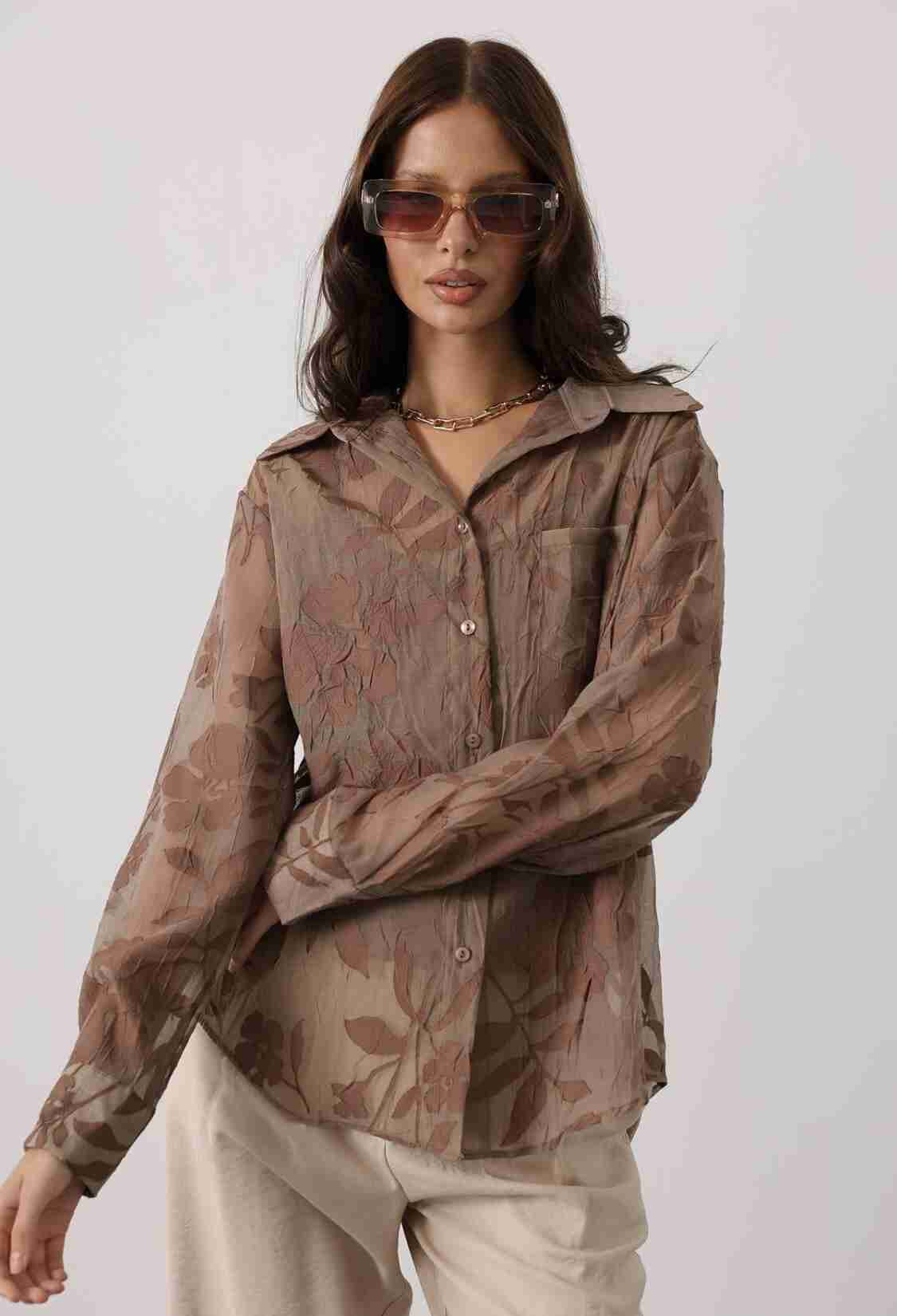 Floral Buttoned Shirt With Long Sleeves - Brand: Reyon - Women & Kids, Baby Clothes Wholesale - TheBS Women