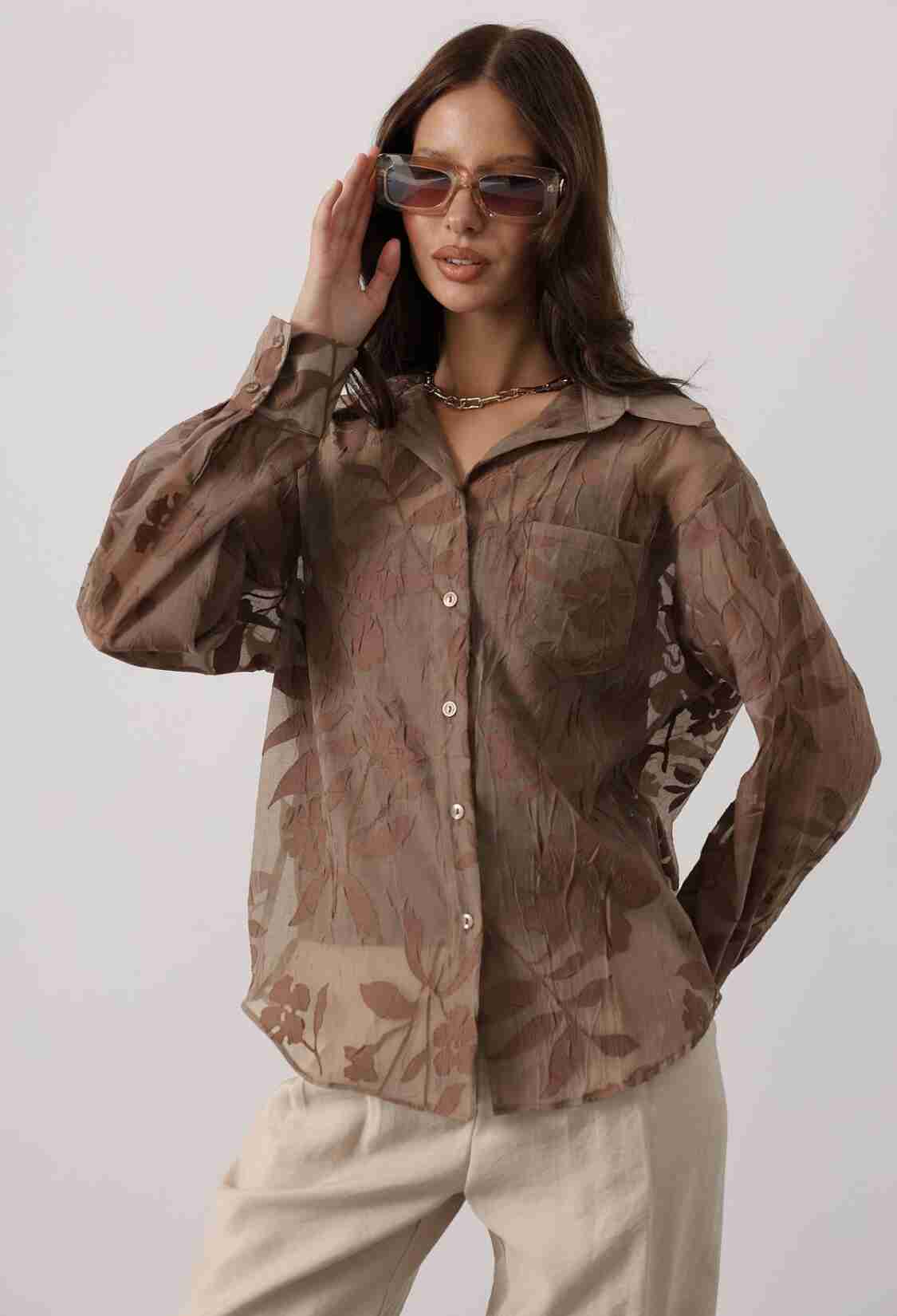 Floral Buttoned Shirt With Long Sleeves - Brand: Reyon - Women & Kids, Baby Clothes Wholesale - TheBS Women