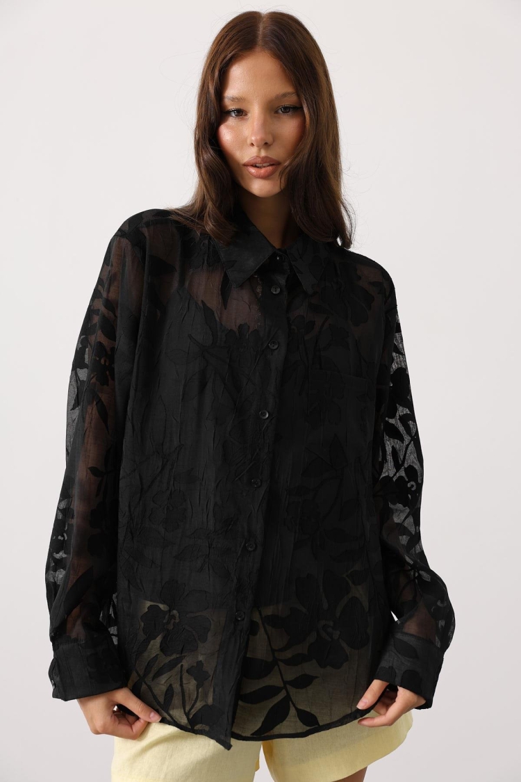 Elegant Buttoned Shirt With Notched Neck - Brand: Reyon - Women & Kids, Baby Clothes Wholesale - TheBS Women