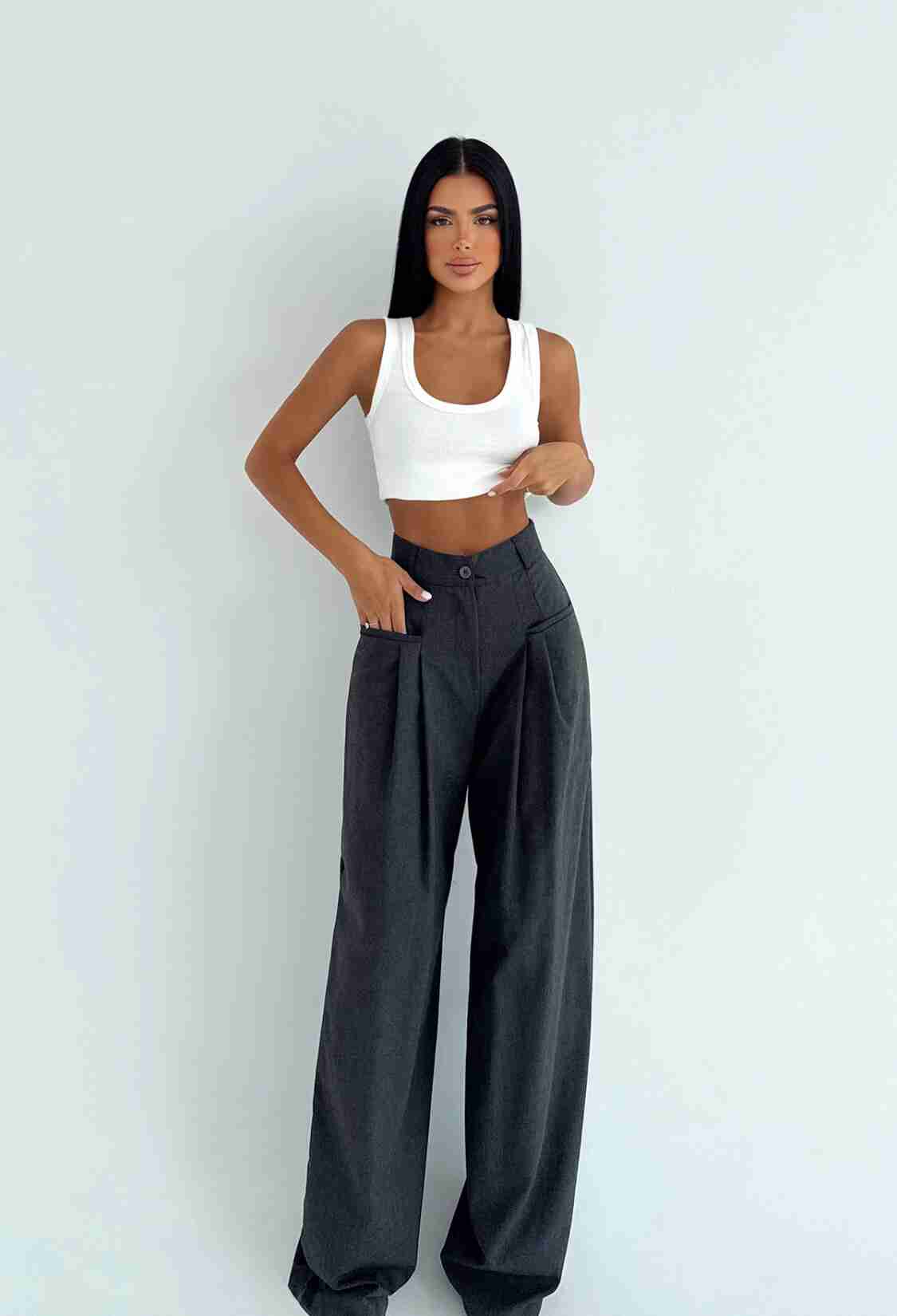 Black Elegant Wide Leg Palazzo Pants - Brand: EYYO ATELIER - Women & Kids, Baby Clothes Wholesale - TheBS Women