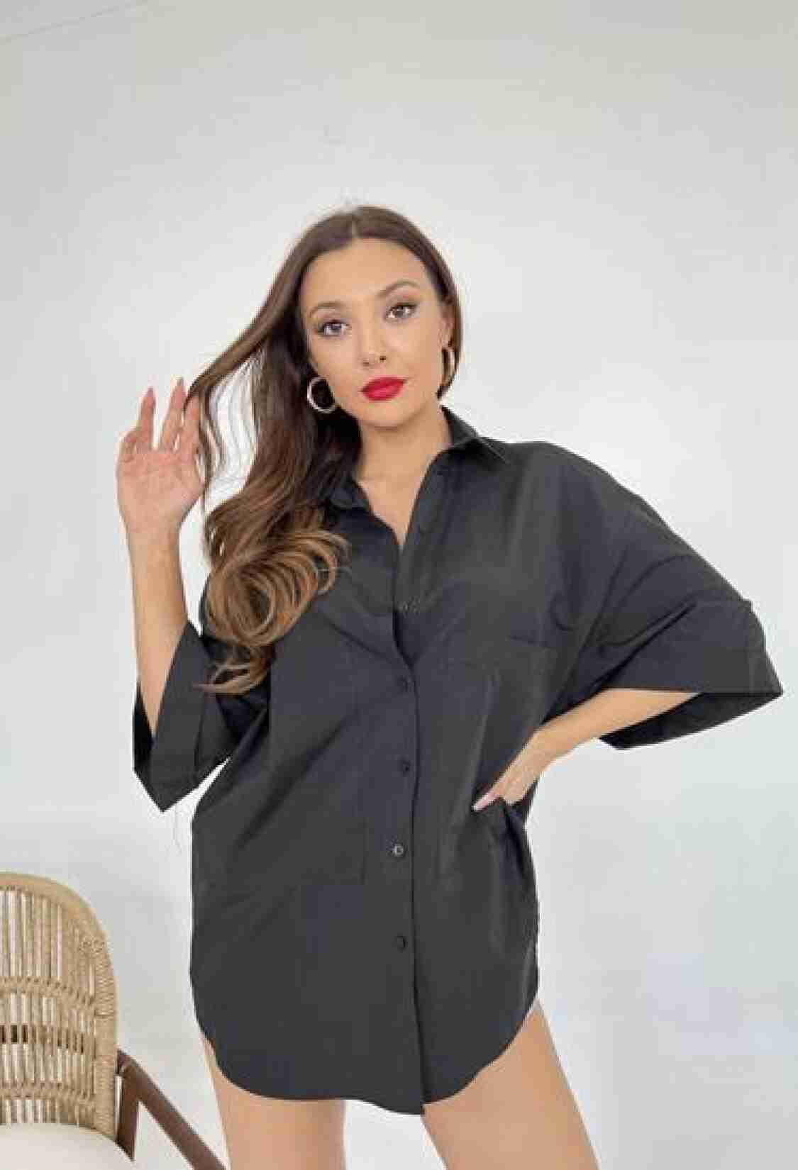 Oversized Casual Shirt With Notched Neck - Brand: Fame - Women & Kids, Baby Clothes Wholesale - TheBS Women