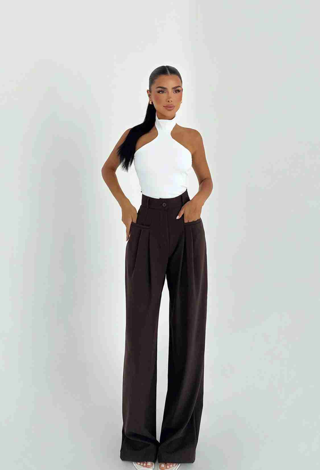 Palazzo Pants With High Waist And Wide Leg - Brand: EYYO ATELIER - Women & Kids, Baby Clothes Wholesale - TheBS Women