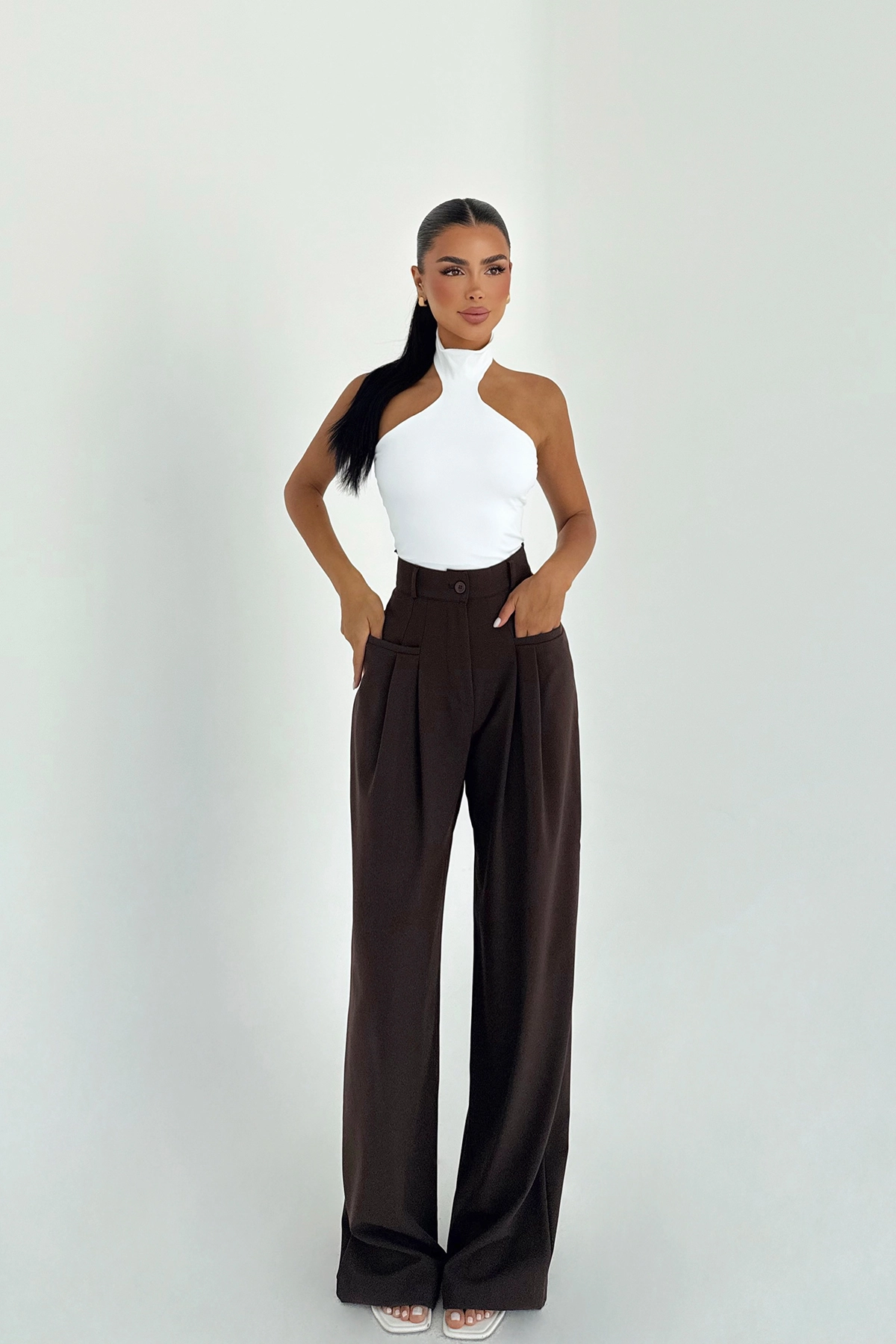 Palazzo Pants With High Waist And Wide Leg - Brand: EYYO ATELIER - Women & Kids, Baby Clothes Wholesale - TheBS Women