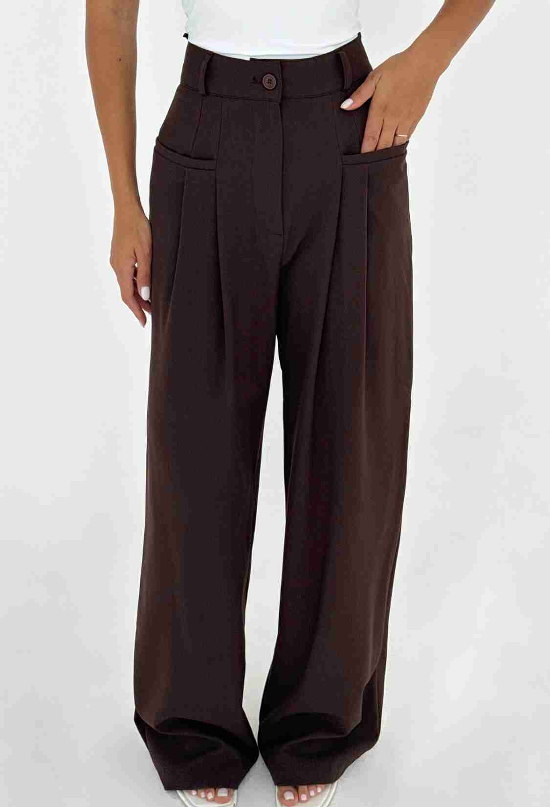 Palazzo Pants With High Waist And Wide Leg - Brand: EYYO ATELIER - Women & Kids, Baby Clothes Wholesale - TheBS Women