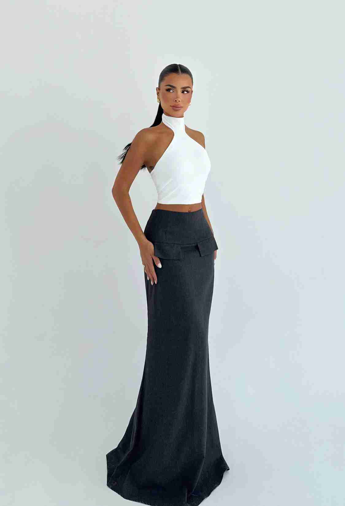 Black Elegant Mermaid Maxi Skirt - Brand: EYYO ATELIER - Women & Kids, Baby Clothes Wholesale - TheBS Women