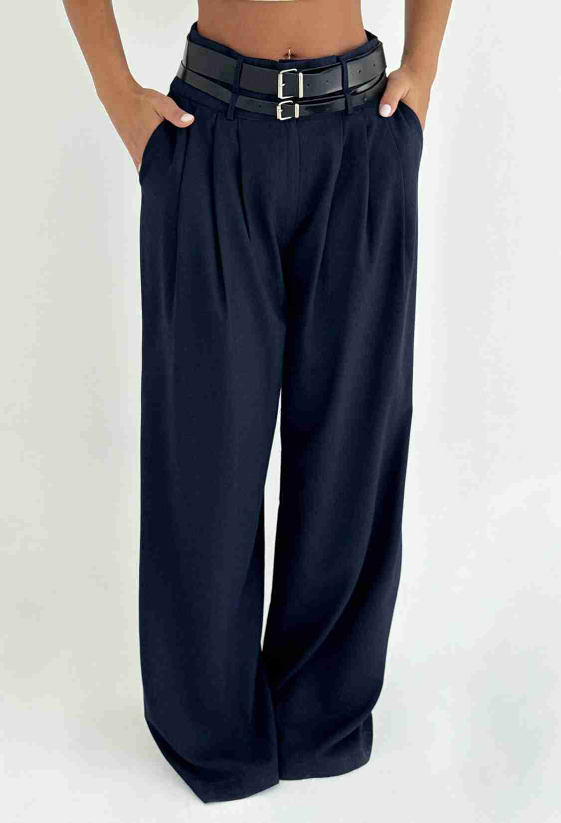 Black Palazzo Pants With Wide Leg And High Waist - Brand: EYYO ATELIER - Women & Kids, Baby Clothes Wholesale - TheBS Women