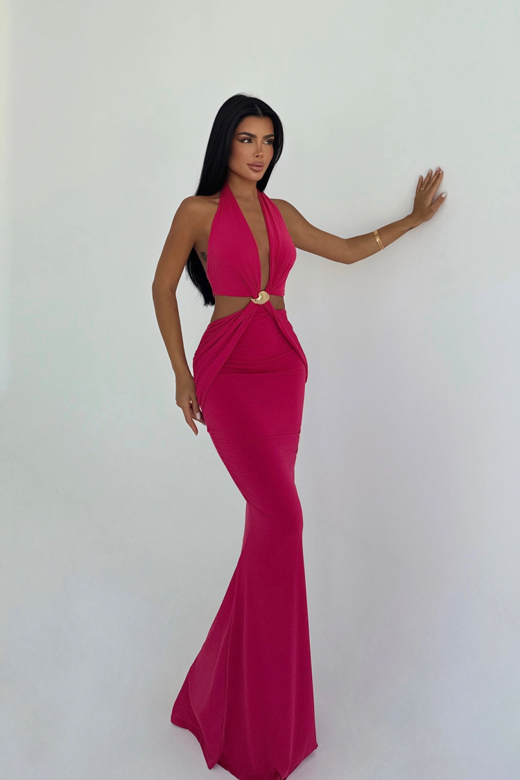 Sleeveless Bodycon Dress With Halter Neck - Brand: EYYO ATELIER - Women & Kids, Baby Clothes Wholesale - TheBS Women