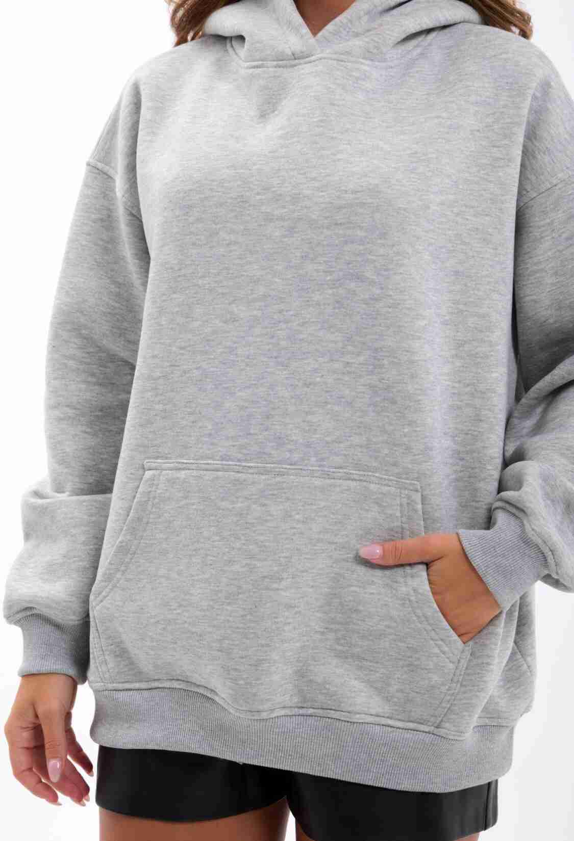 Oversized Casual Sweatshirt With Hooded Neck - Brand: Fame - Women & Kids, Baby Clothes Wholesale - TheBS Women