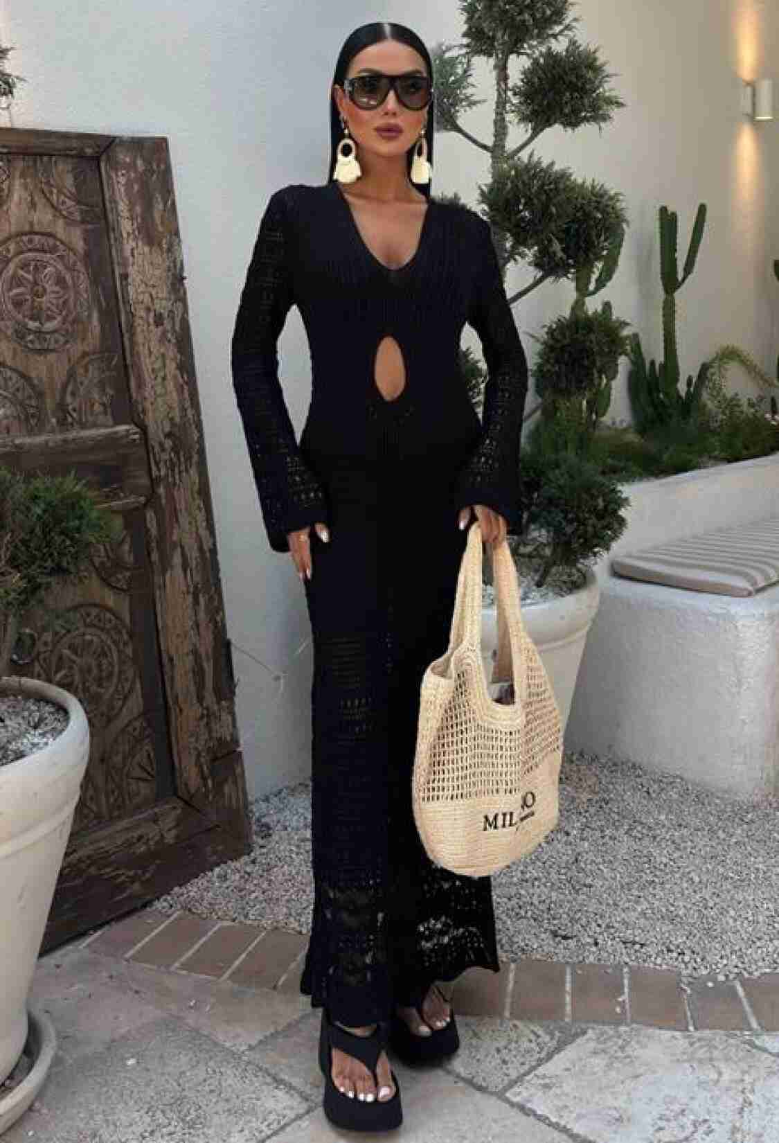 Belly Neckline Openwork Dress - Brand: Sobe Istanbul - Women & Kids, Baby Clothes Wholesale - TheBS Women