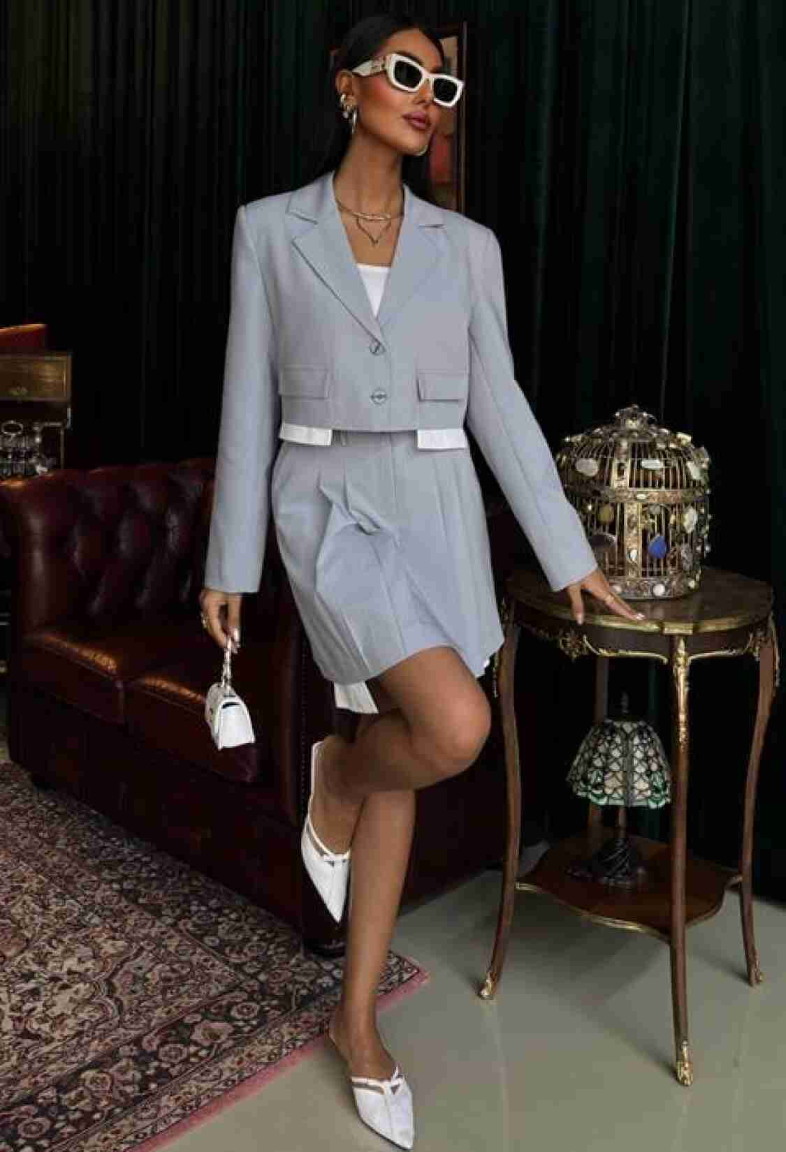 Crop Jacket And Pile Skirt Garnished Suit - Brand: Sobe Istanbul - Women & Kids, Baby Clothes Wholesale - TheBS Women